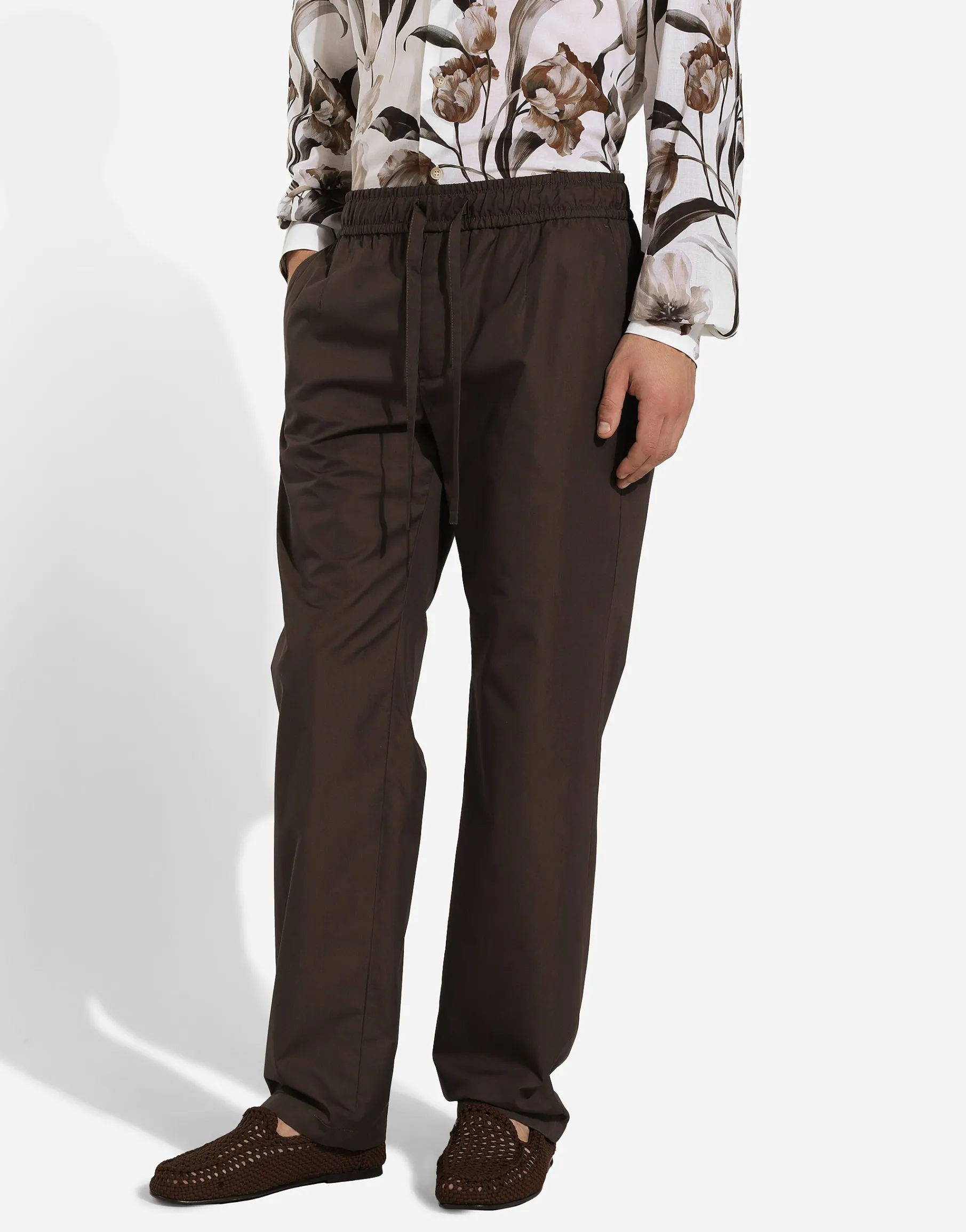 Poplin jogging pants