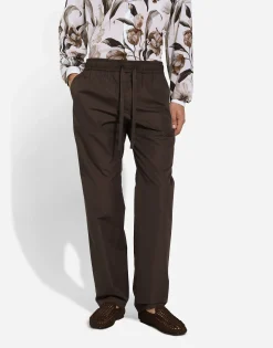 Poplin jogging pants