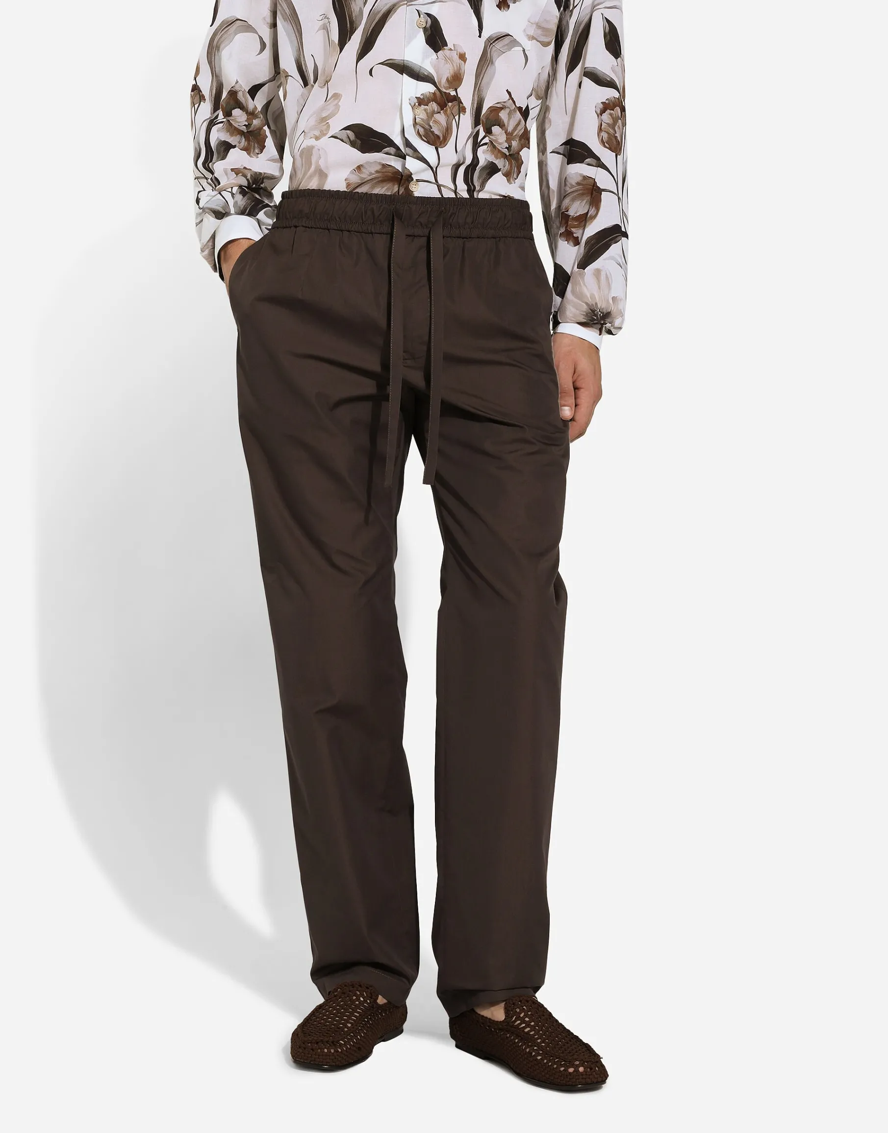 Poplin jogging pants