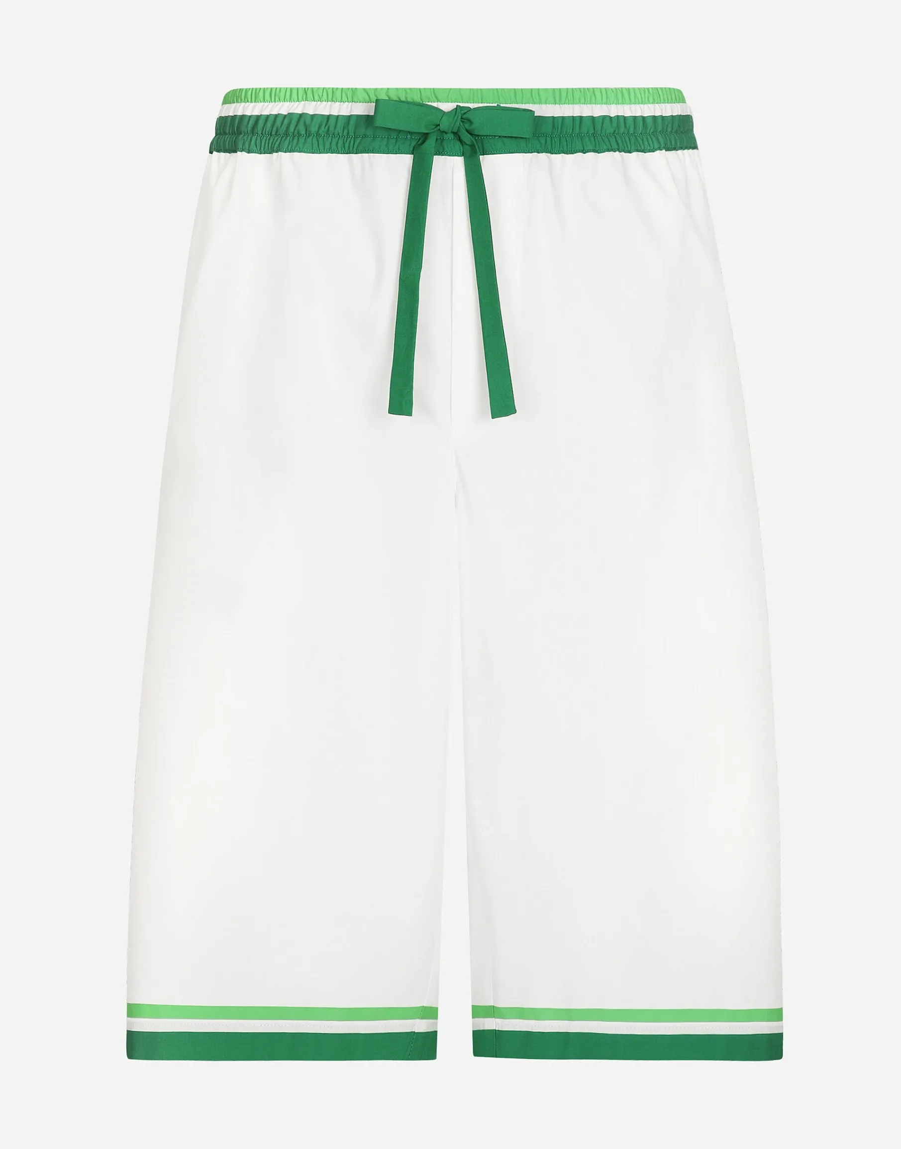 Poplin jogging shorts with majolica print