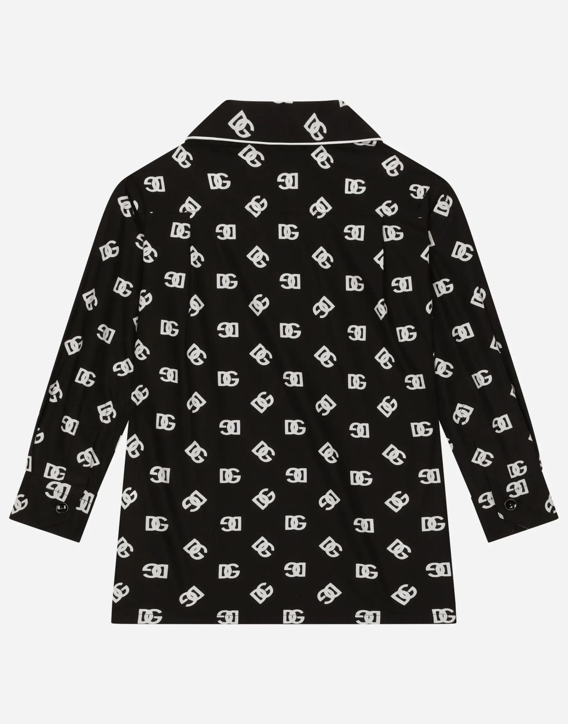 Poplin pajama shirt with DG logo print