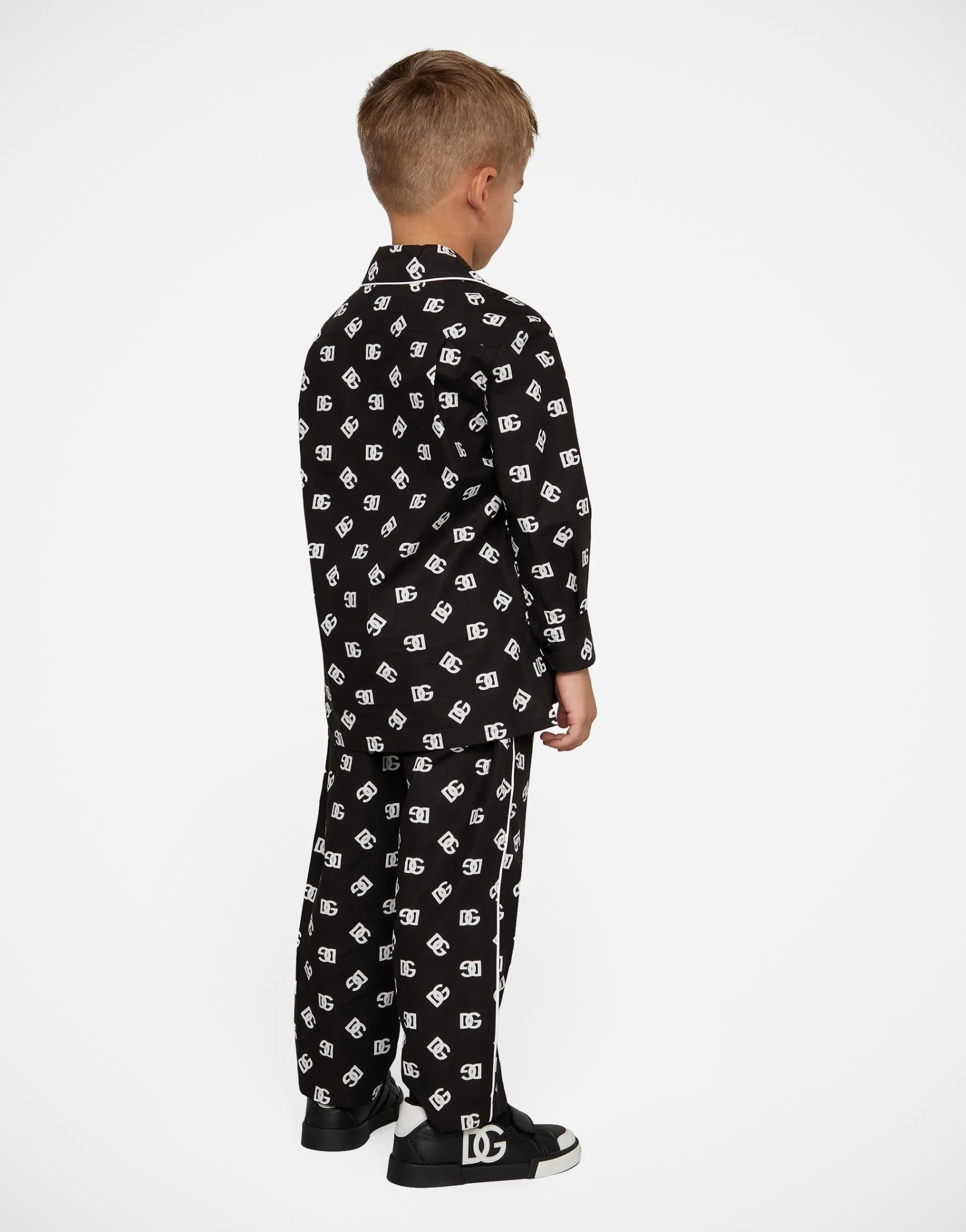 Poplin pajama shirt with DG logo print