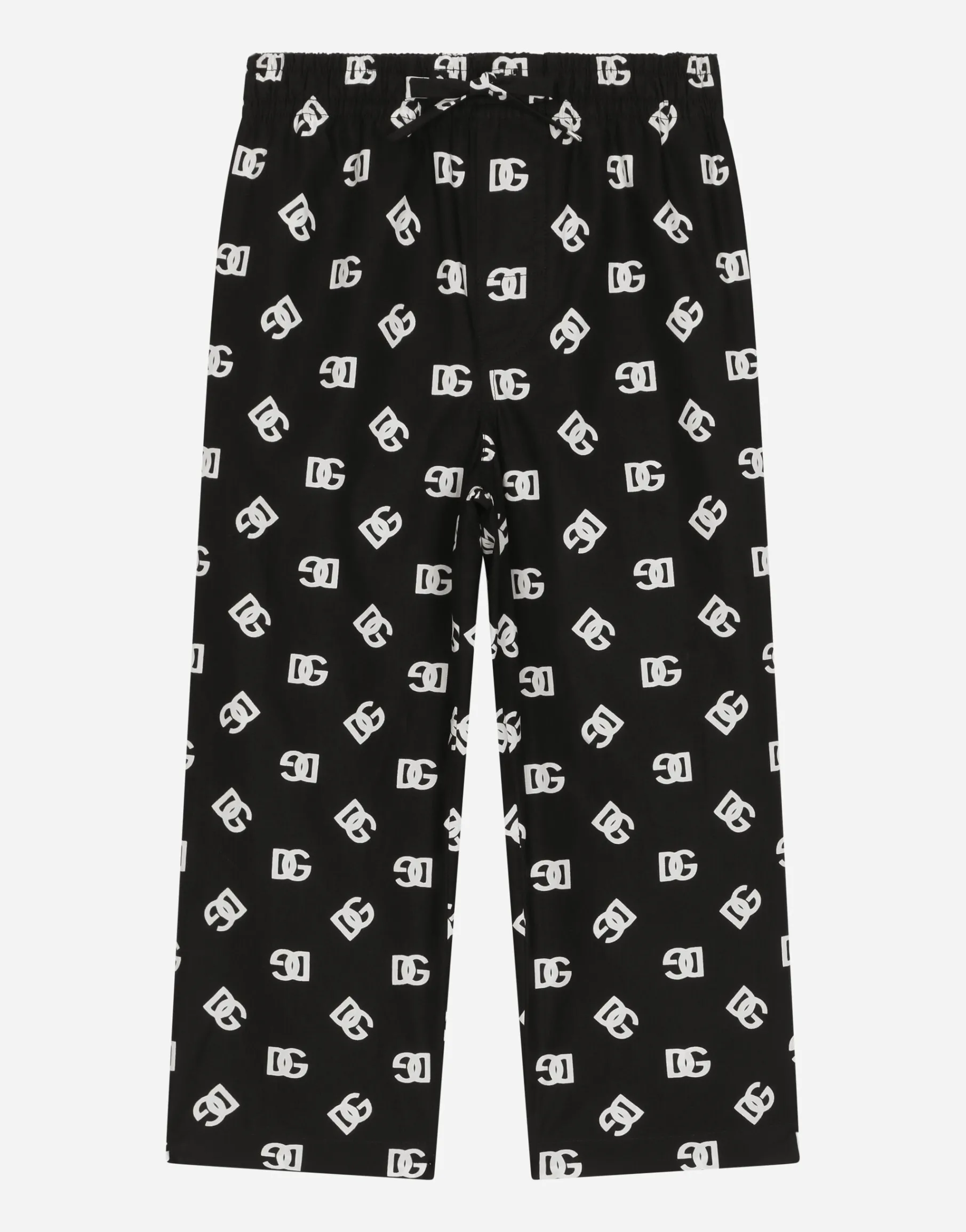 Poplin pajama trousers with DG logo print