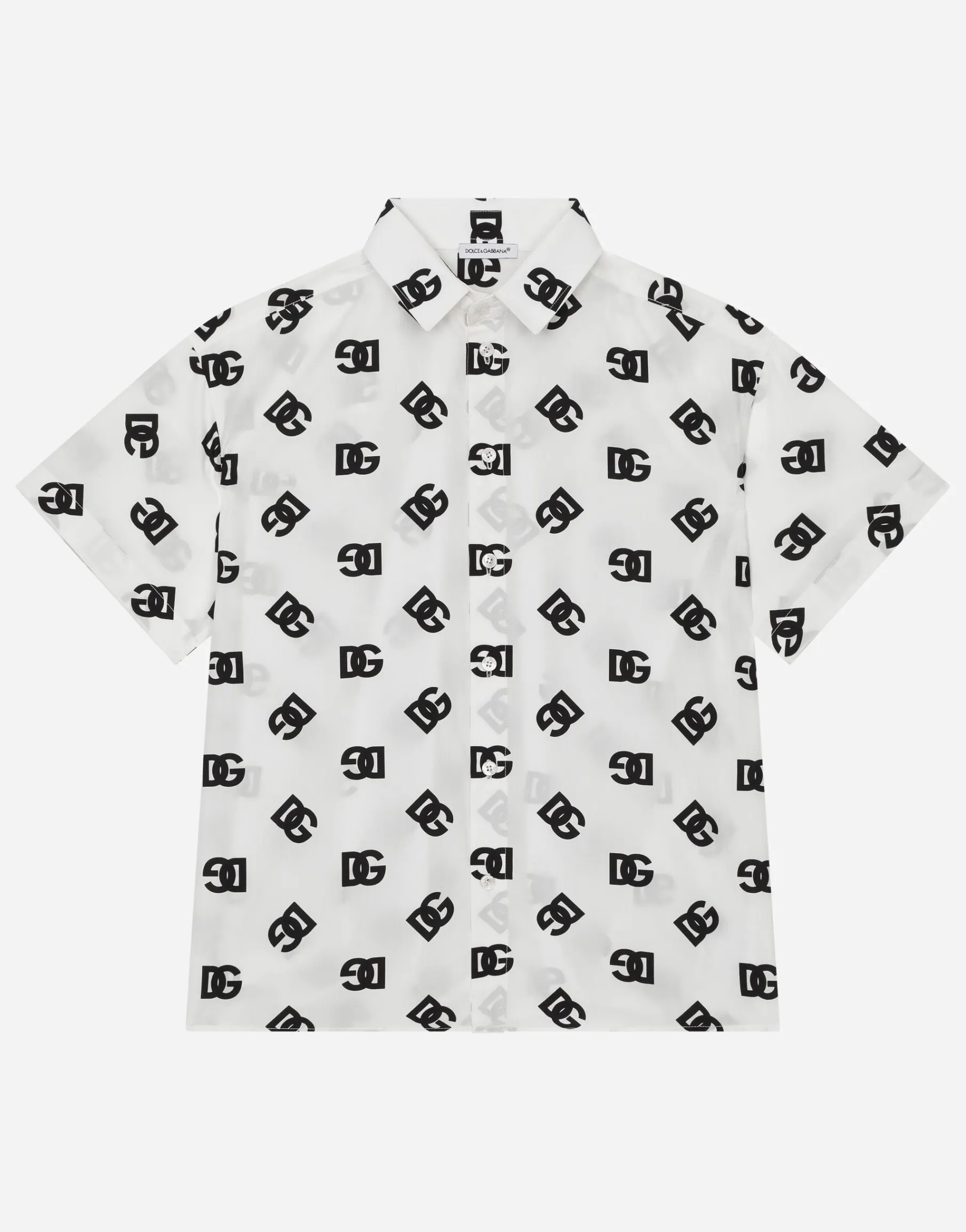 Poplin shirt with DG logo print