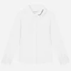 Poplin shirt with embroidered collar