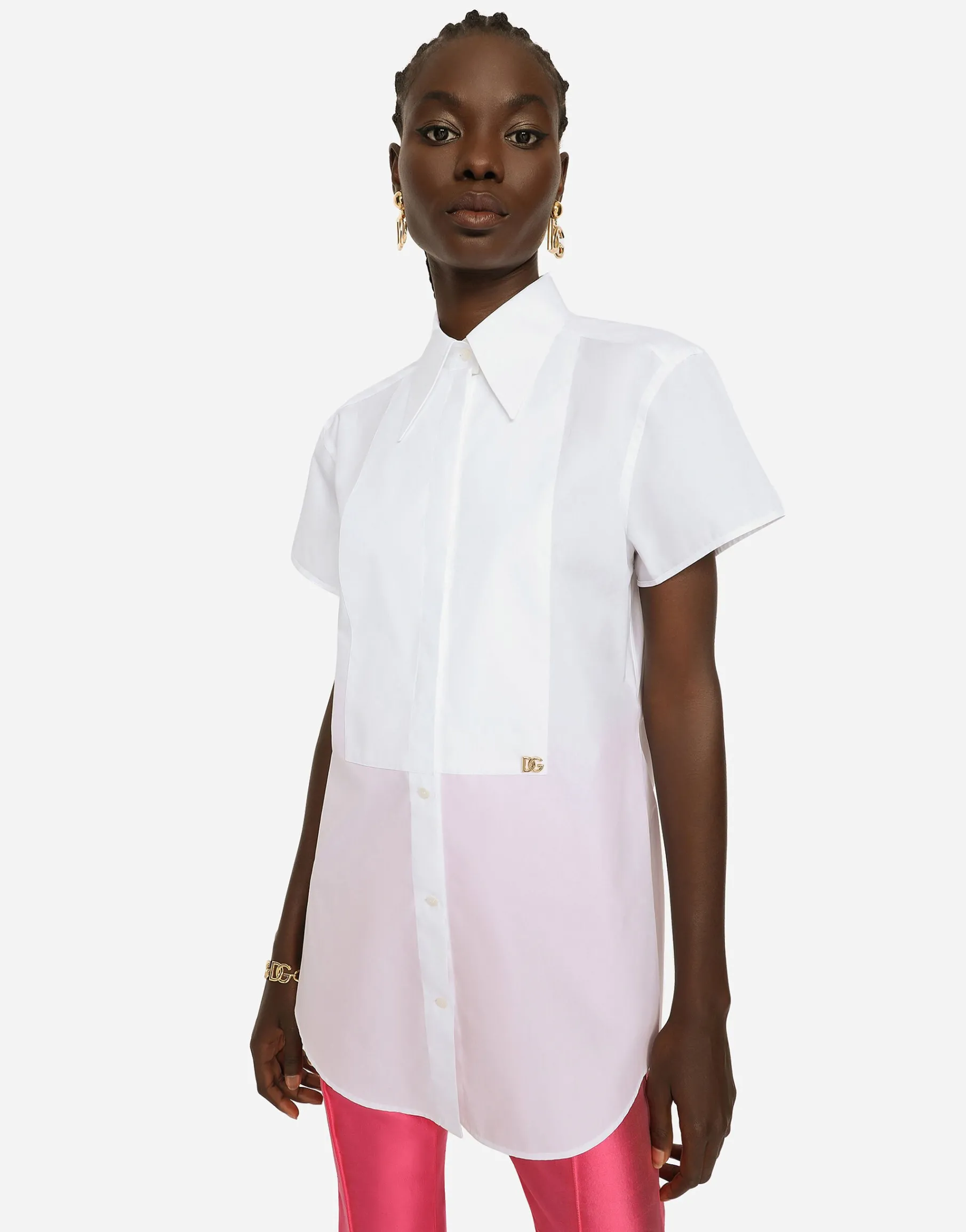 Poplin shirt with shirt front and DG logo