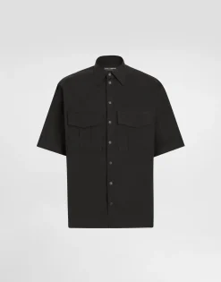 Poplin shirt with tag