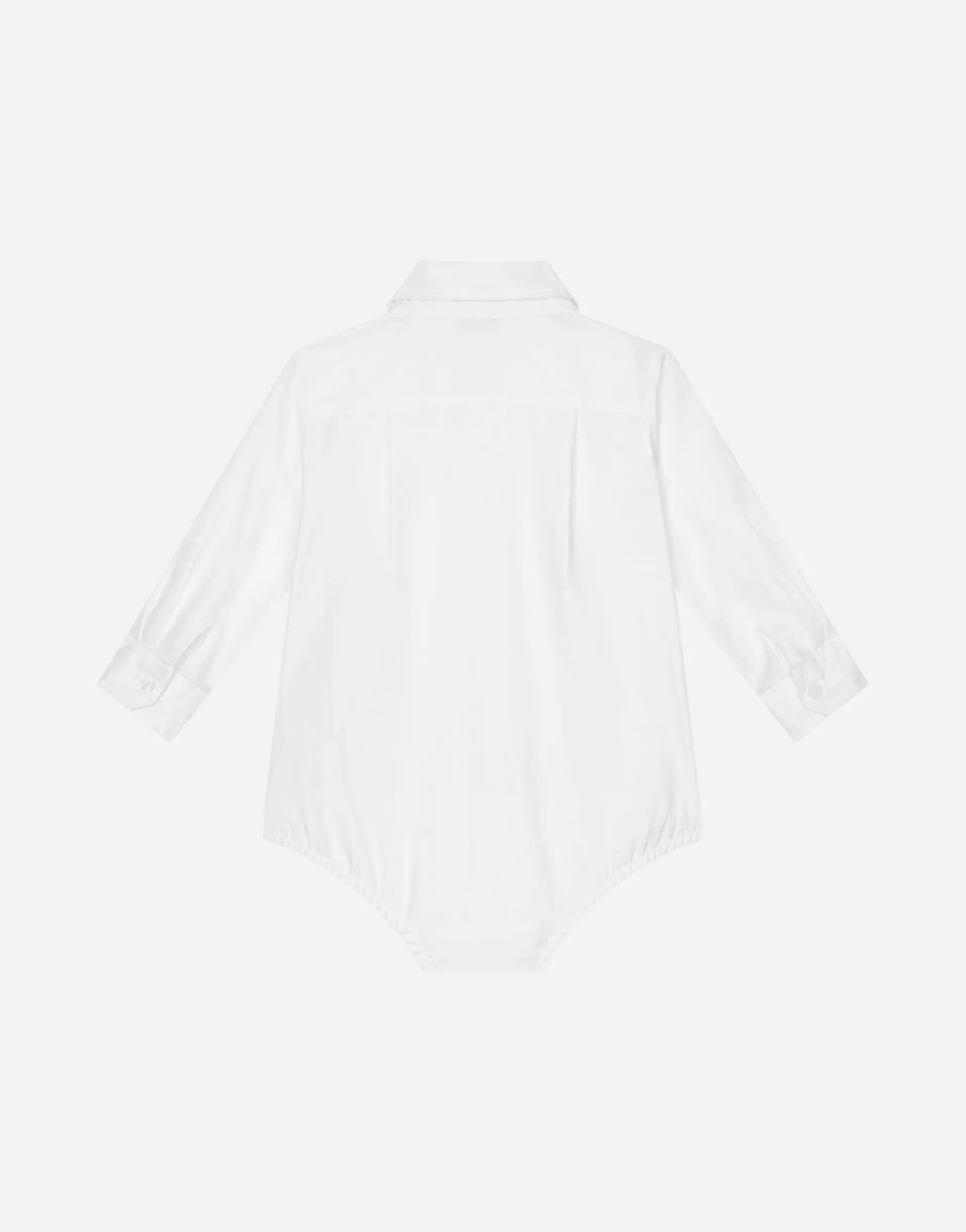Poplin shirt-style babygrow with jacquard logo
