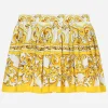 Poplin skirt with yellow majolica print