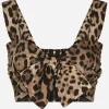 Poplin top with leopard print