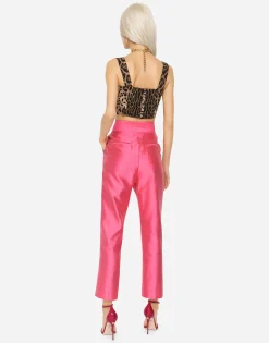 Poplin top with leopard print