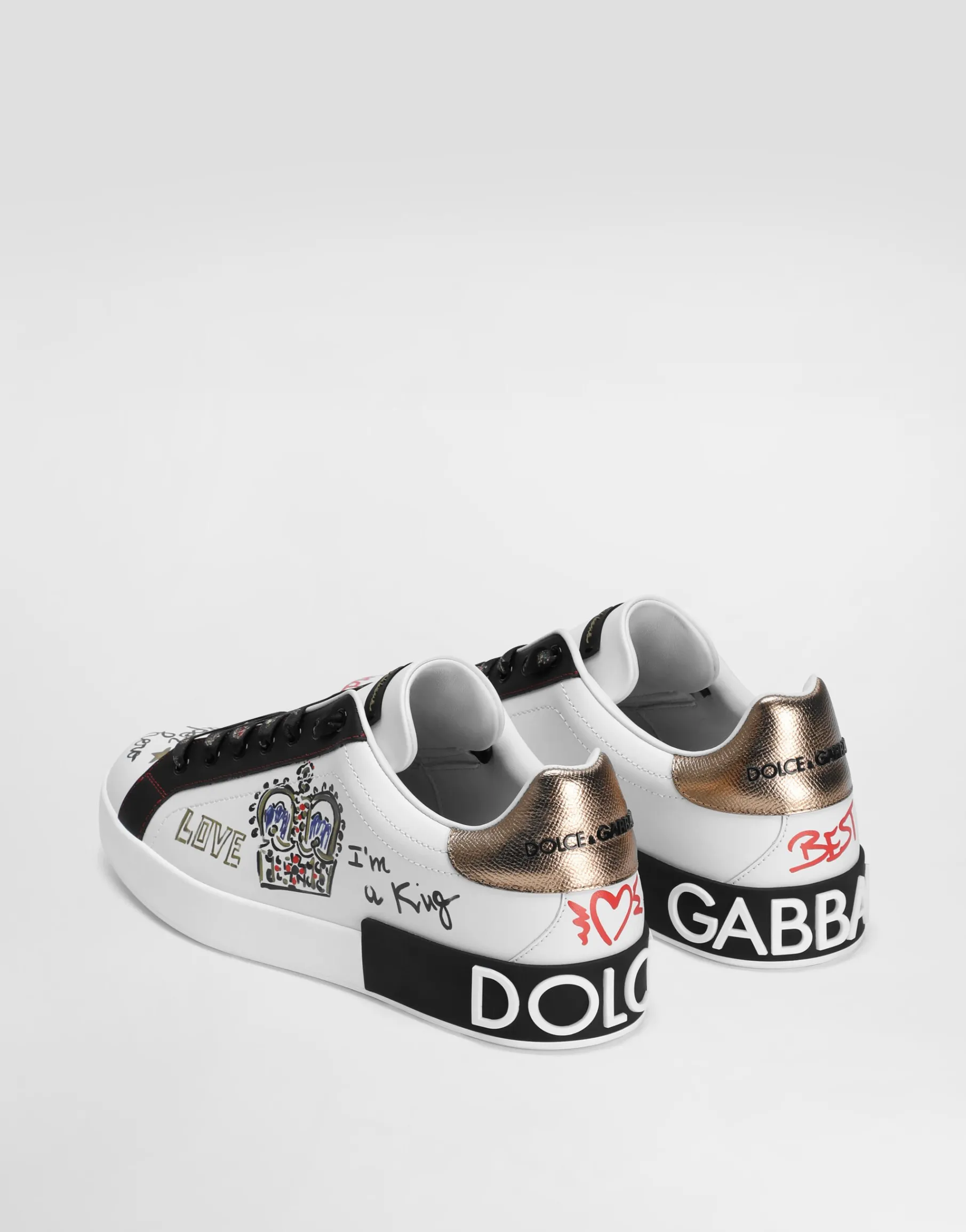 Portofino sneakers in printed nappa calfskin with patch