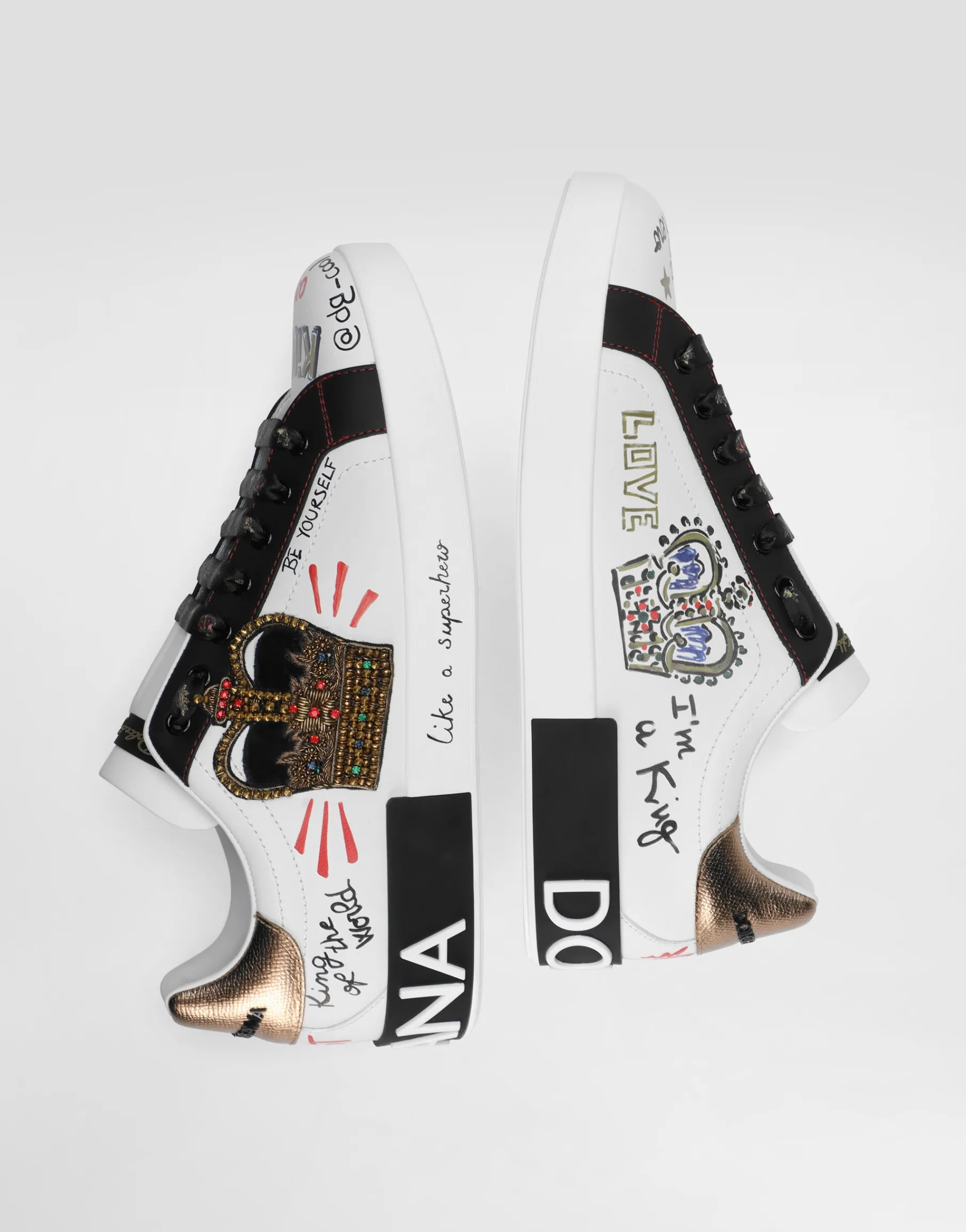 Portofino sneakers in printed nappa calfskin with patch
