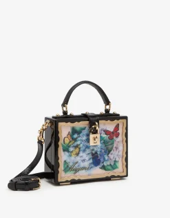 Postcard Dolce Box bag in lacquered wood