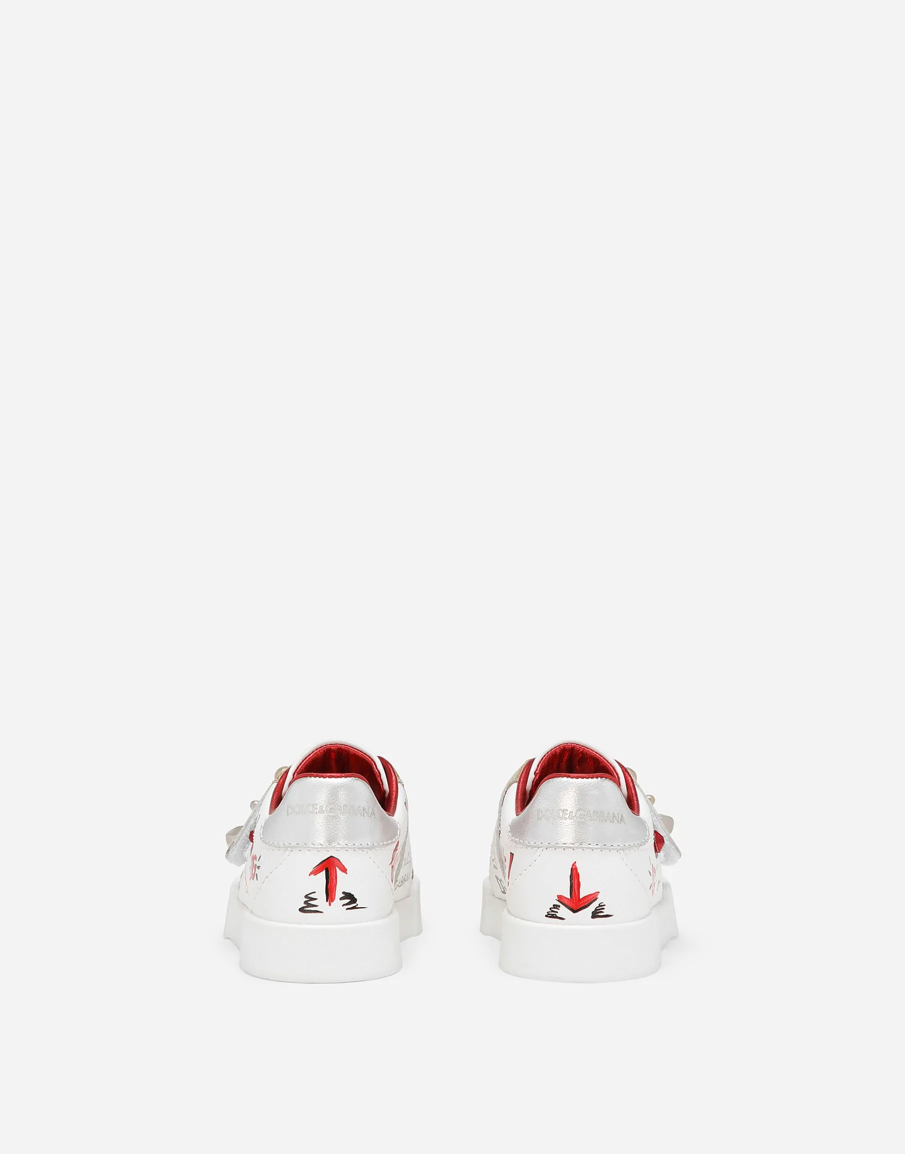 Printed calfskin low-top sneakers