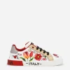Printed calfskin Portofino Light low-top sneakers