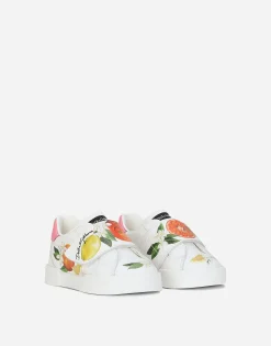Printed calfskin Portofino sneakers