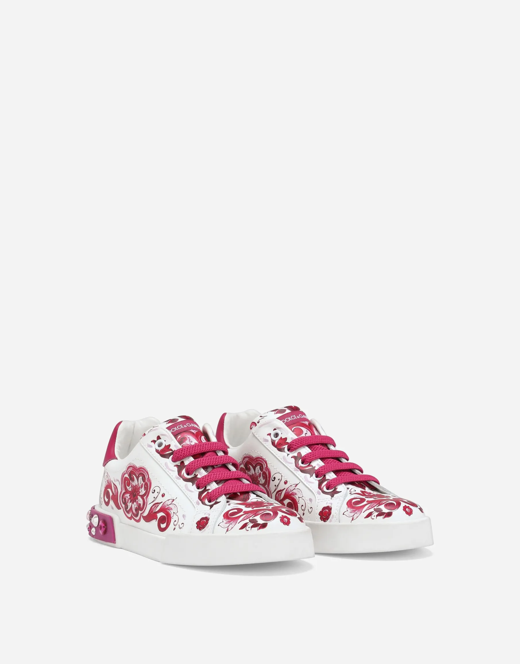 Printed calfskin Portofino sneakers