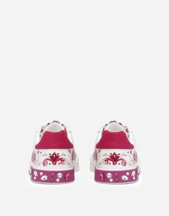 Printed calfskin Portofino sneakers