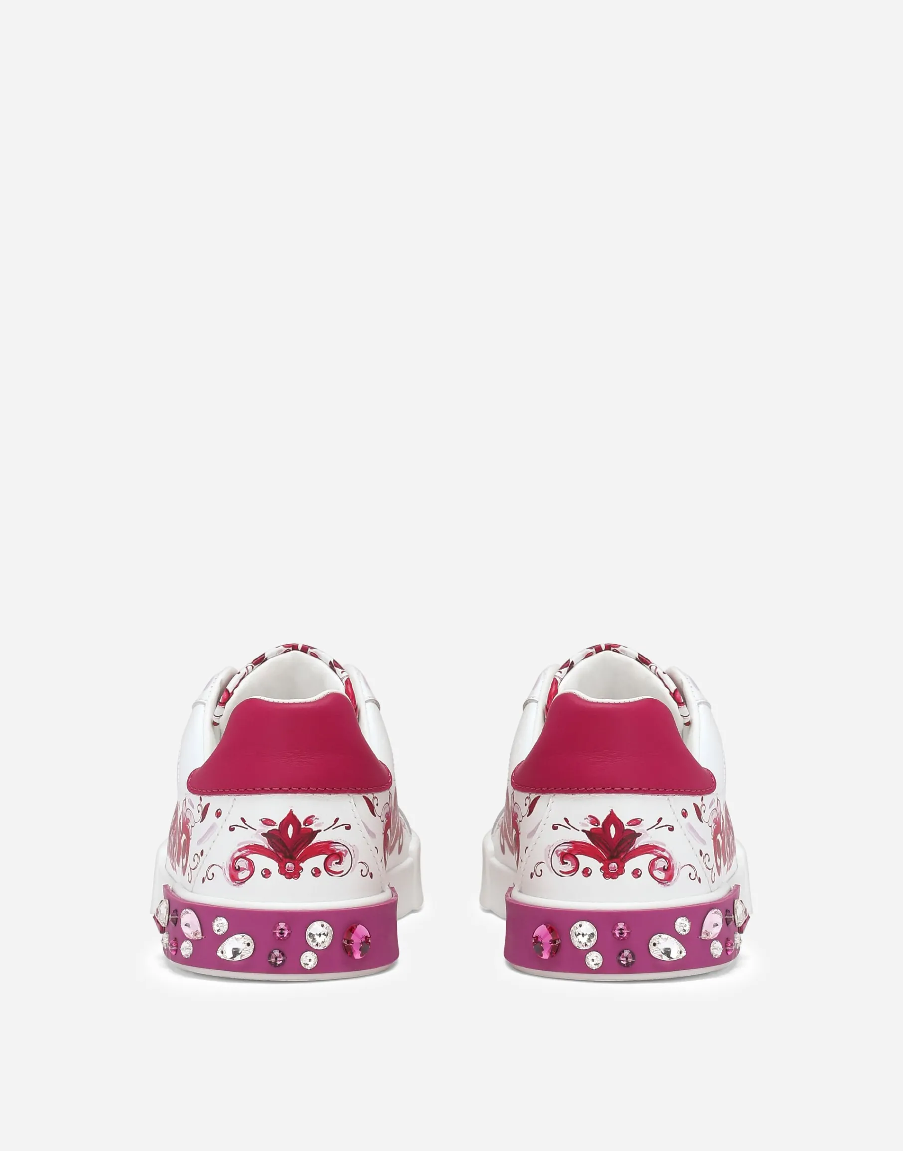 Printed calfskin Portofino sneakers