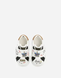 Printed calfskin Portofino sneakers