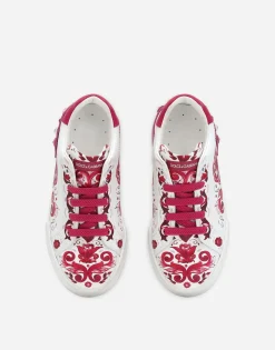 Printed calfskin Portofino sneakers