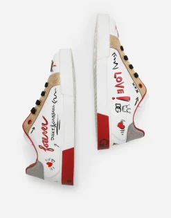 Printed calfskin Portofino Light low-top sneakers