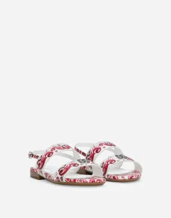 Printed calfskin sandals