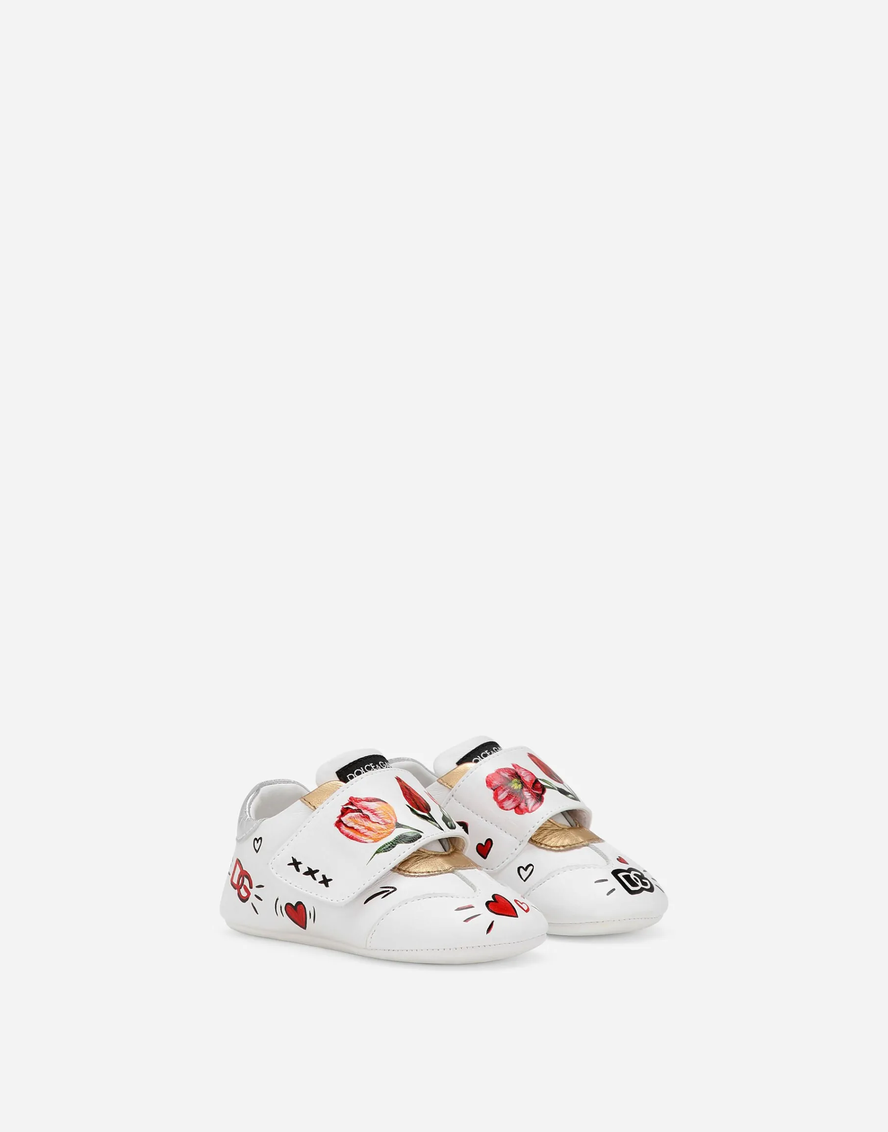 Printed lambskin low-top sneakers