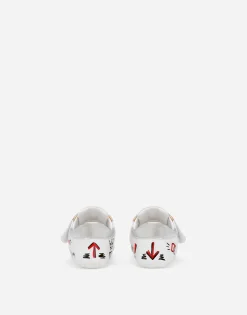 Printed lambskin low-top sneakers