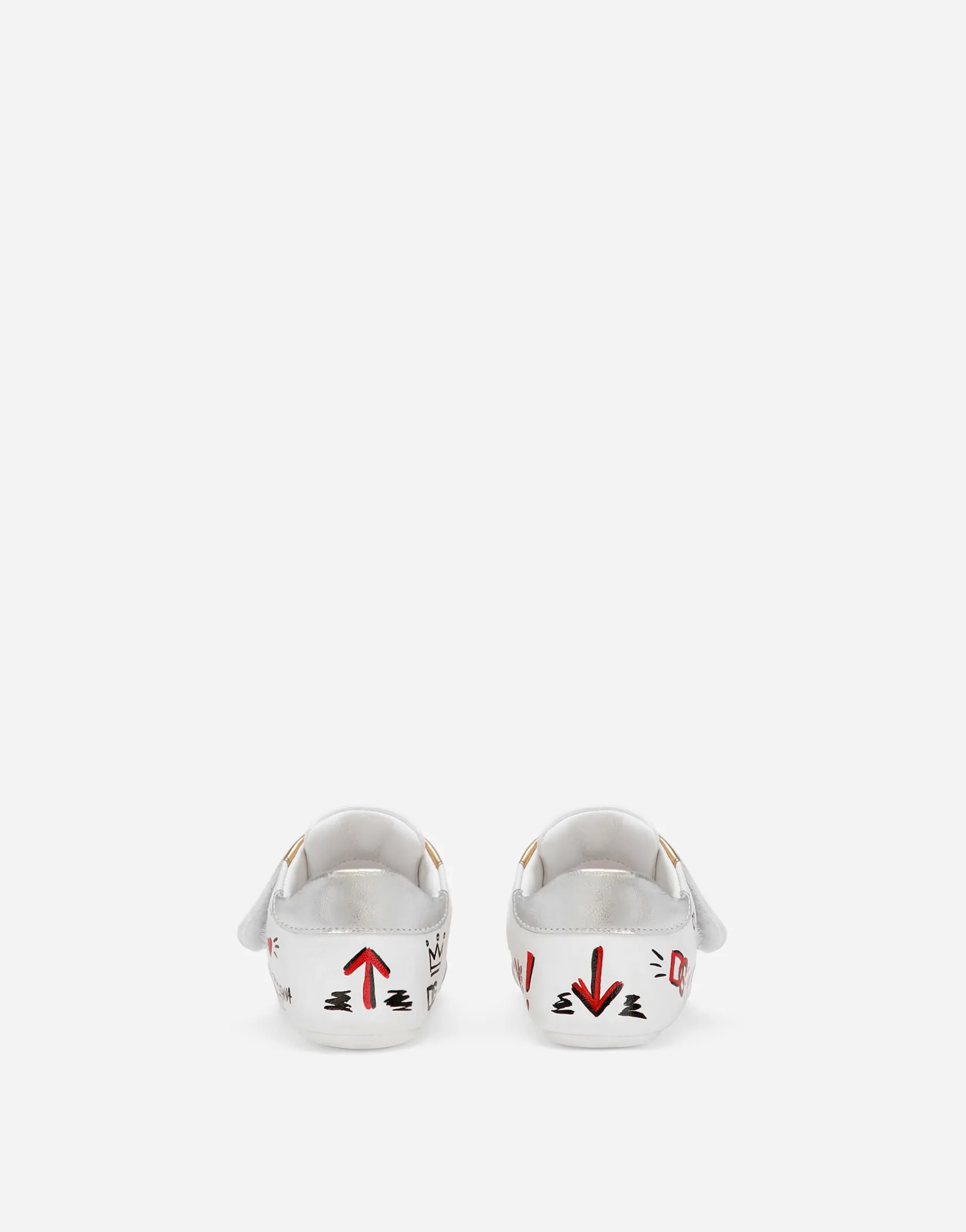 Printed lambskin low-top sneakers