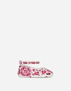 Printed nappa leather ballet flats