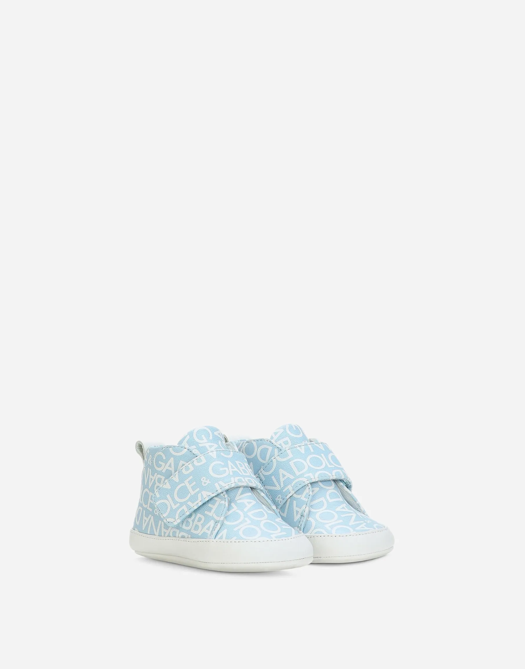 Printed nappa leather mid-top sneakers