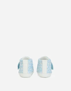 Printed nappa leather mid-top sneakers