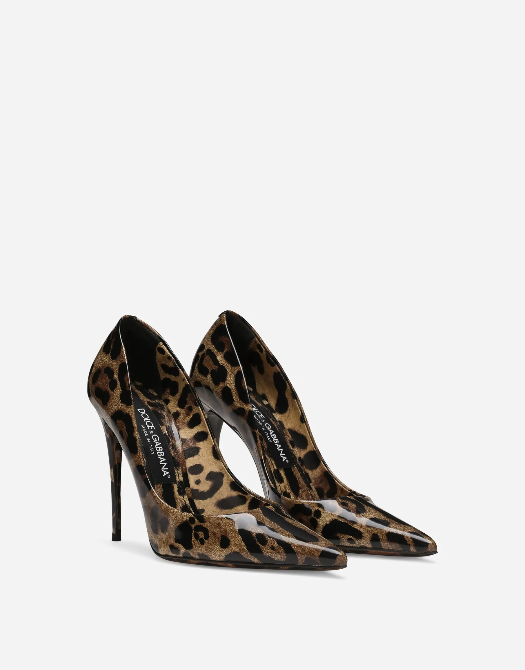 Printed polished calfskin pumps