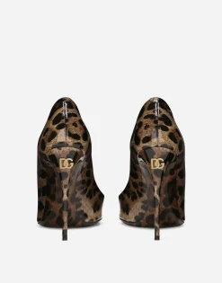 Printed polished calfskin pumps