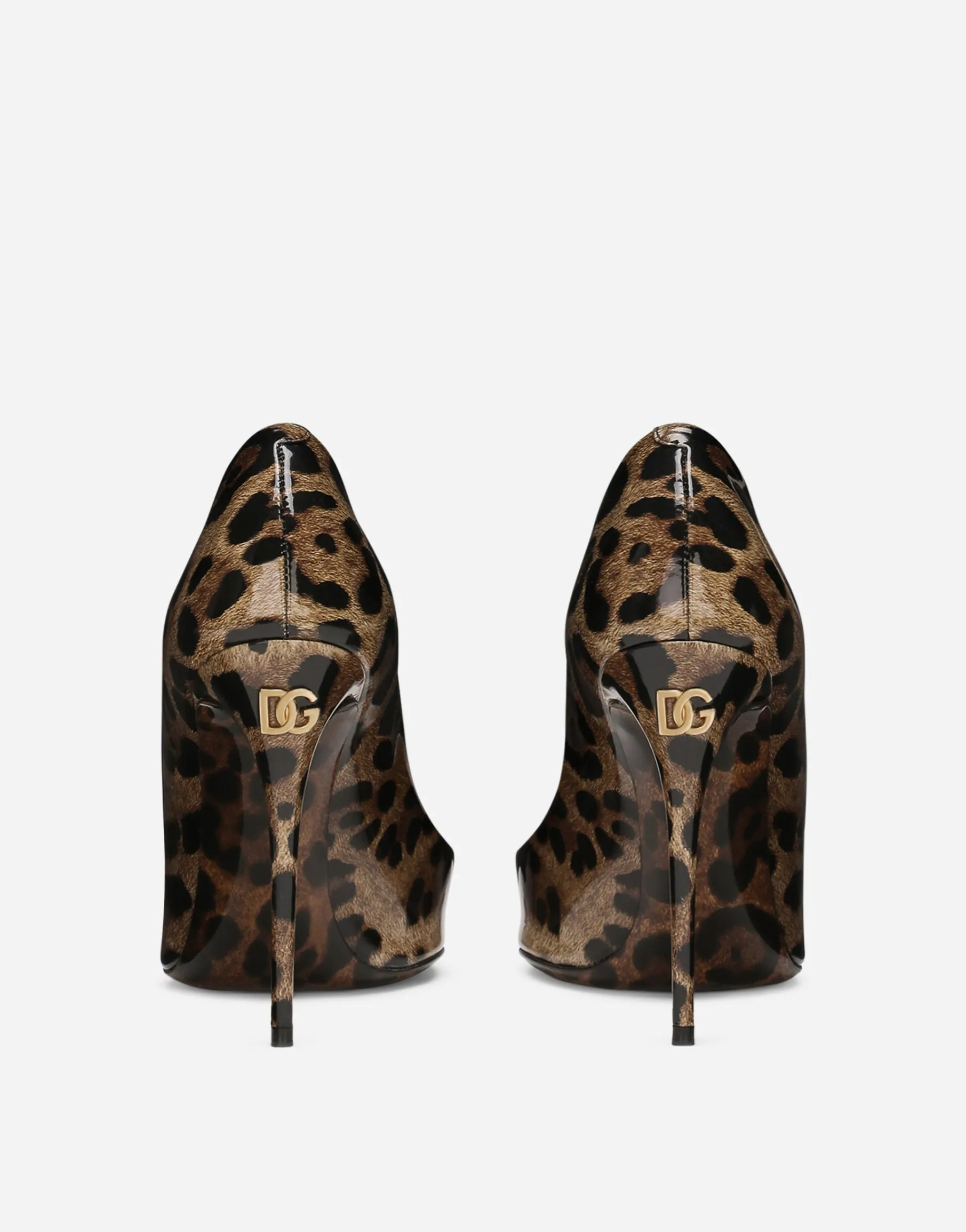Printed polished calfskin pumps
