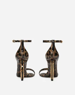 Printed polished calfskin Baroque DG sandals