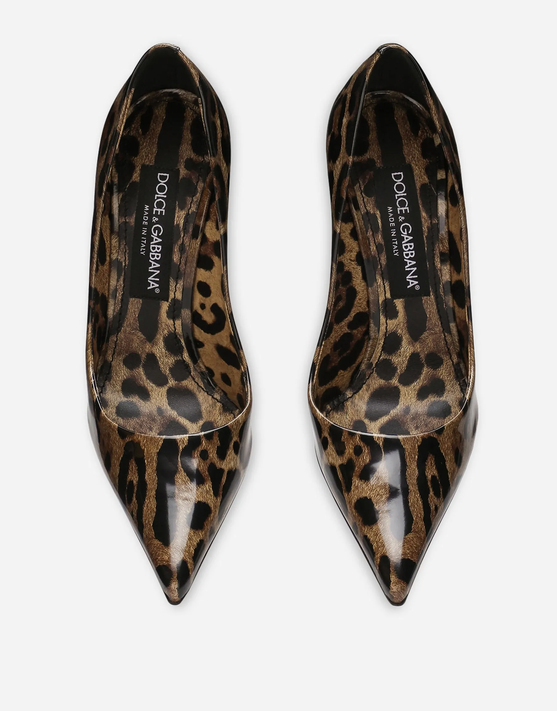Printed polished calfskin pumps