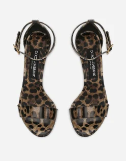 Printed polished calfskin Baroque DG sandals