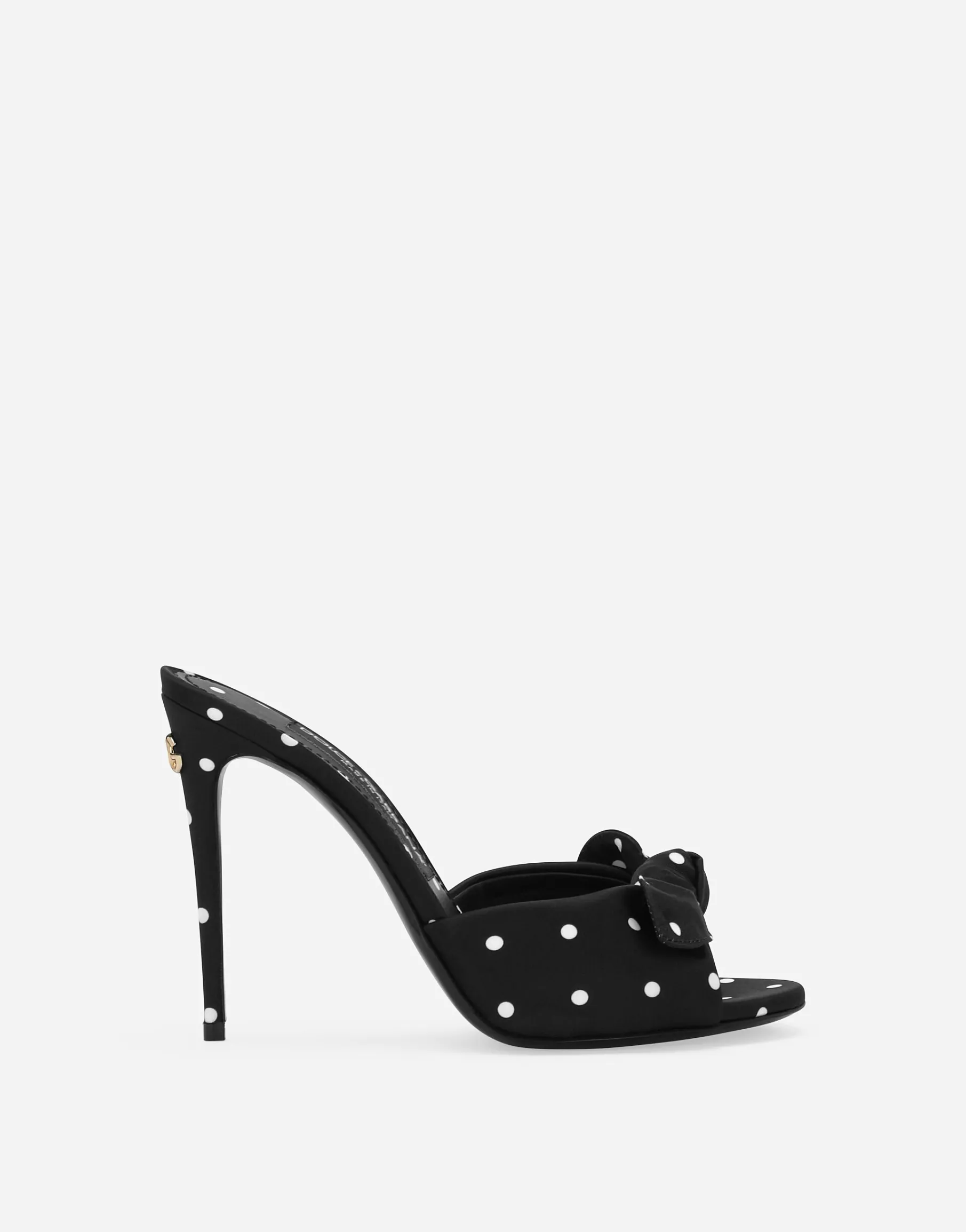 Printed satin mules
