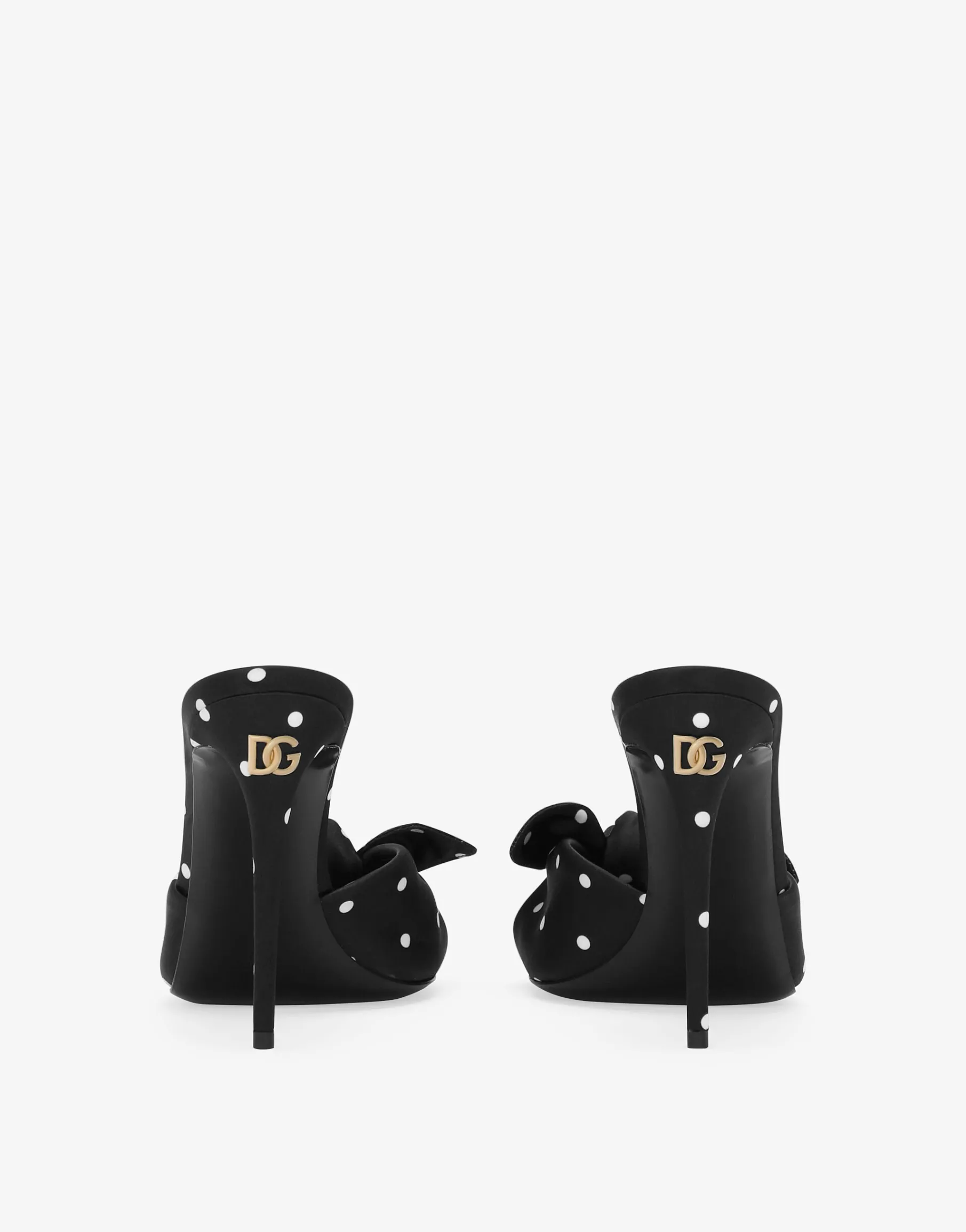 Printed satin mules