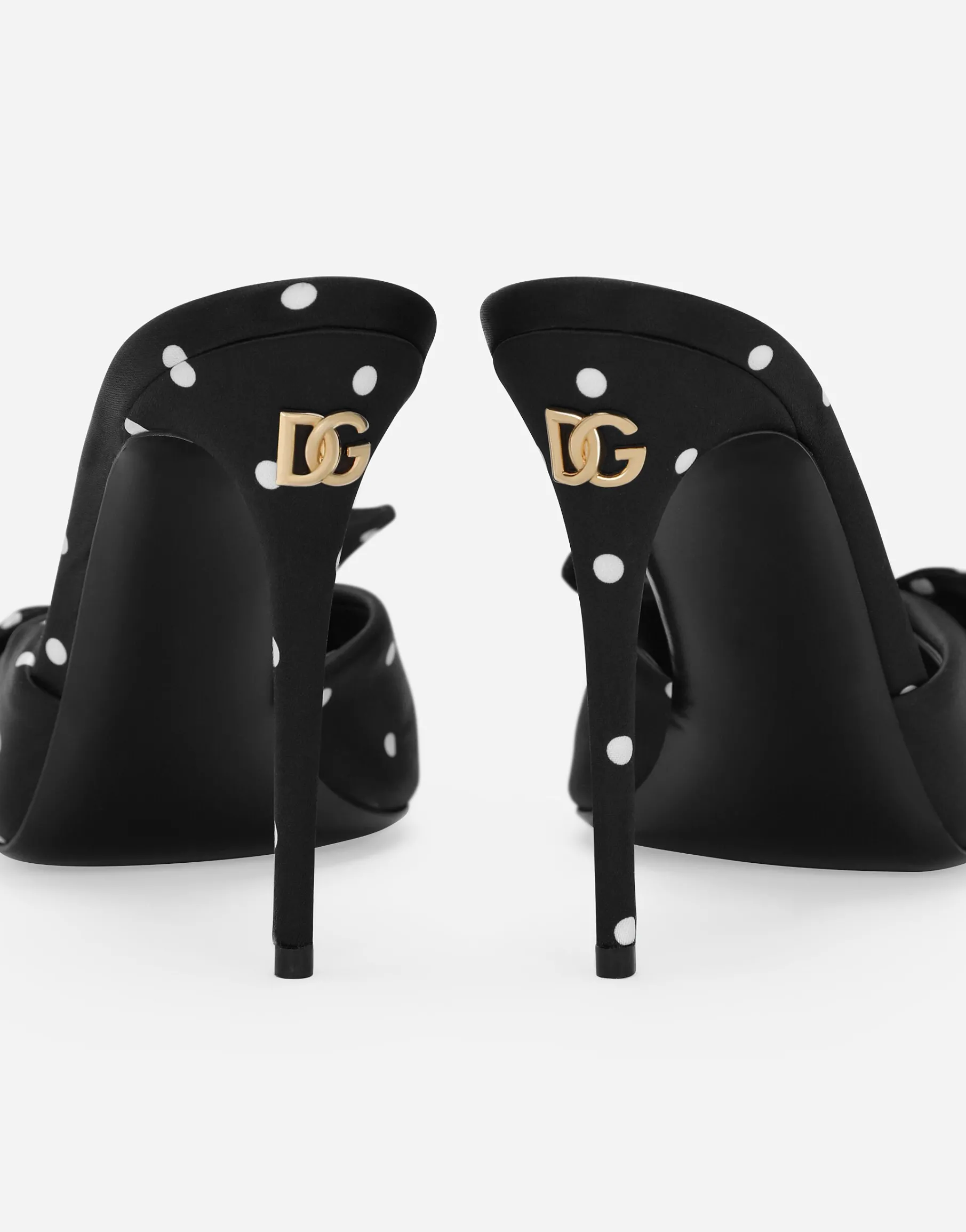 Printed satin mules