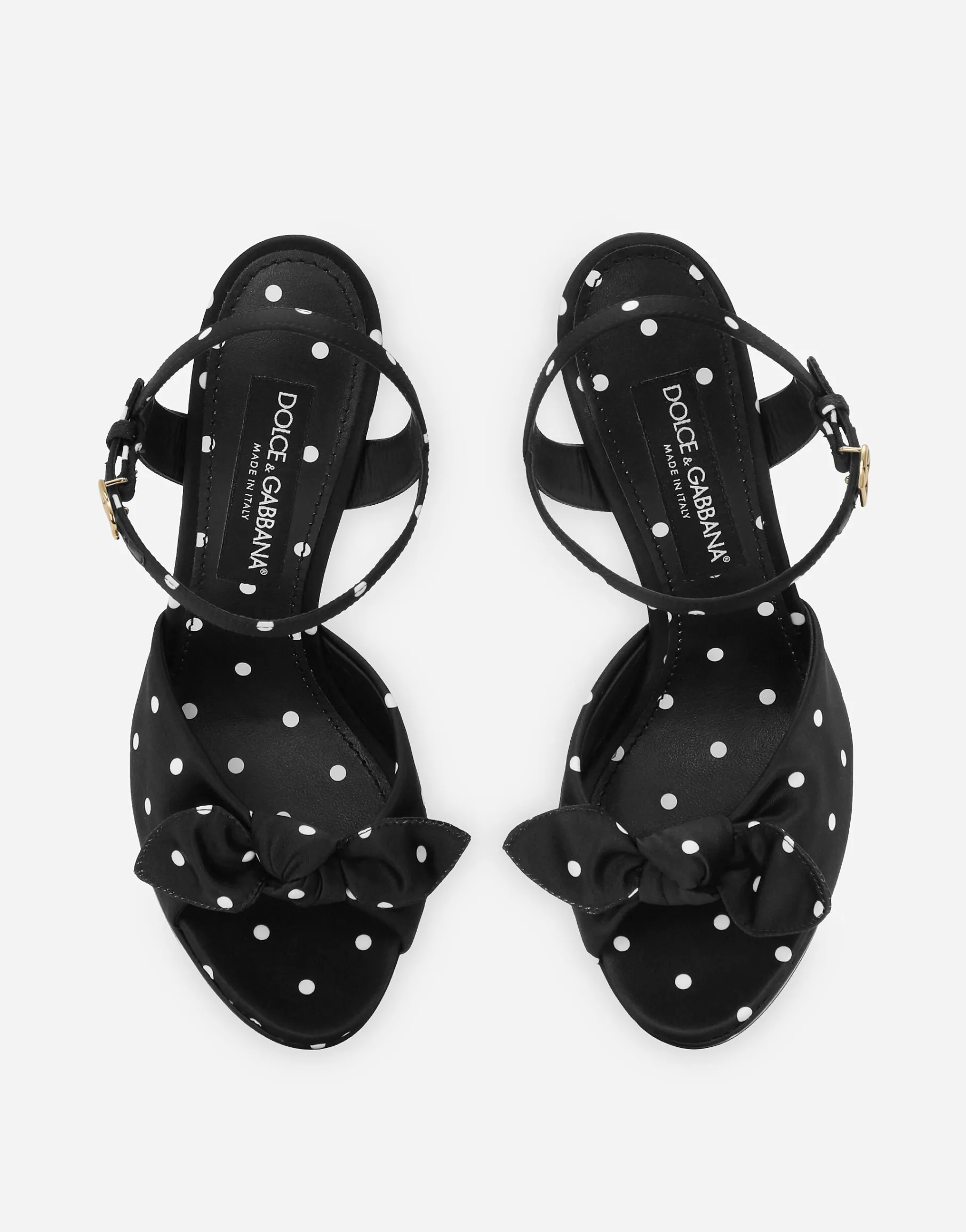 Printed satin platform sandals