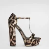 Printed satin sandals