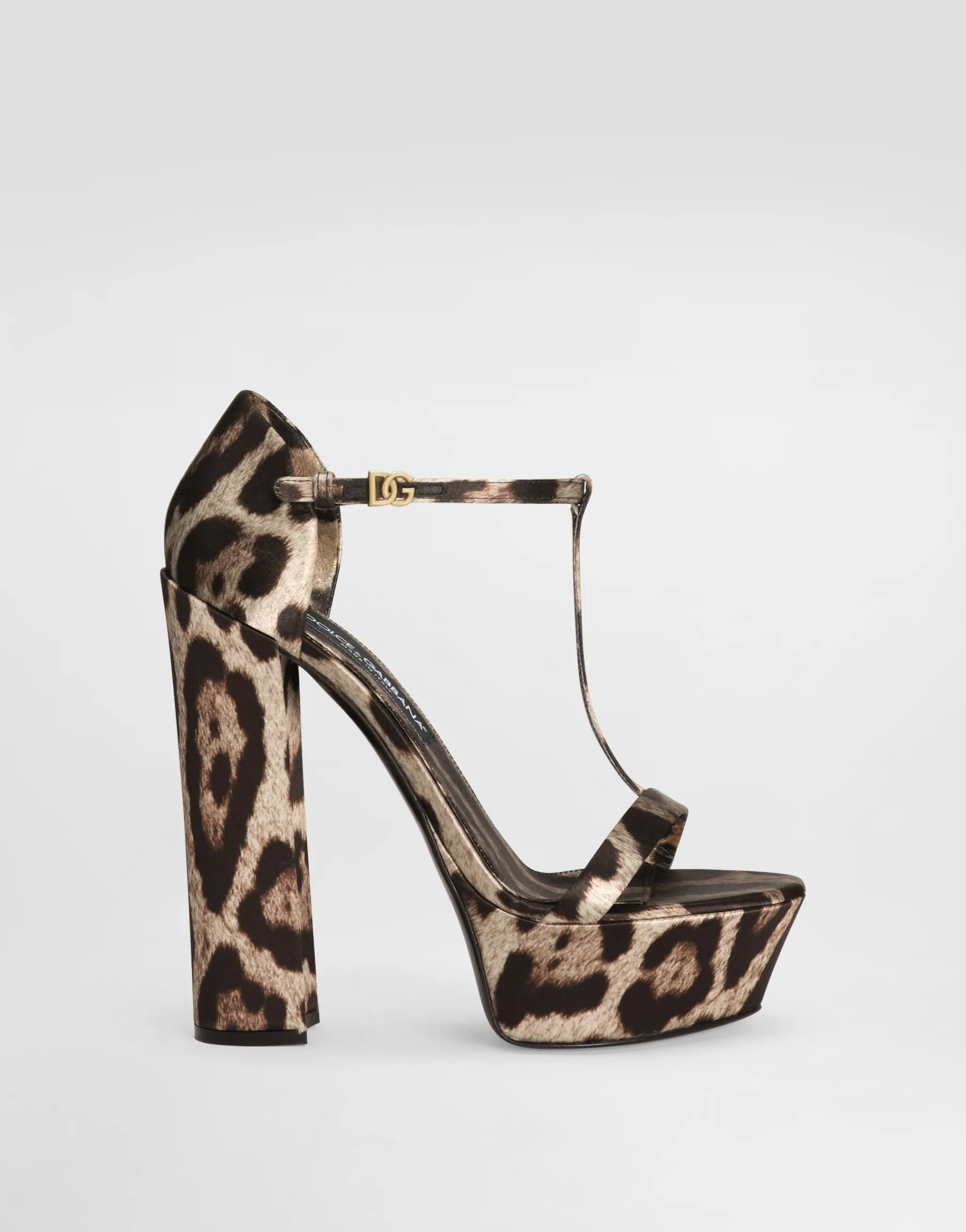 Printed satin sandals