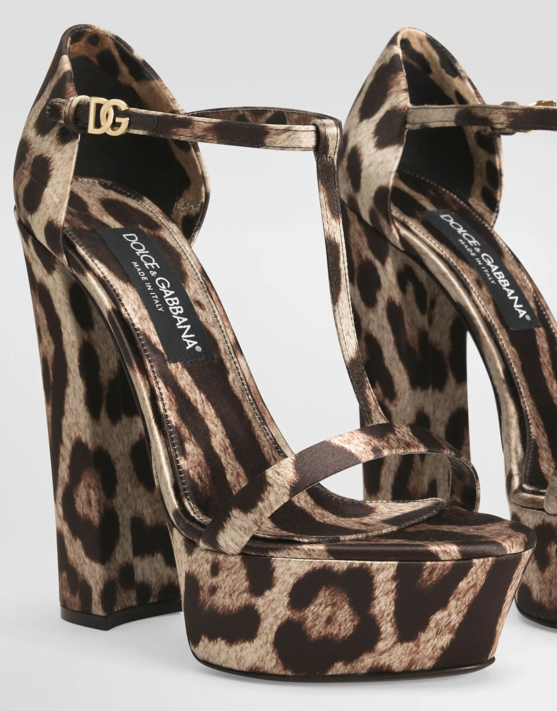 Printed satin sandals