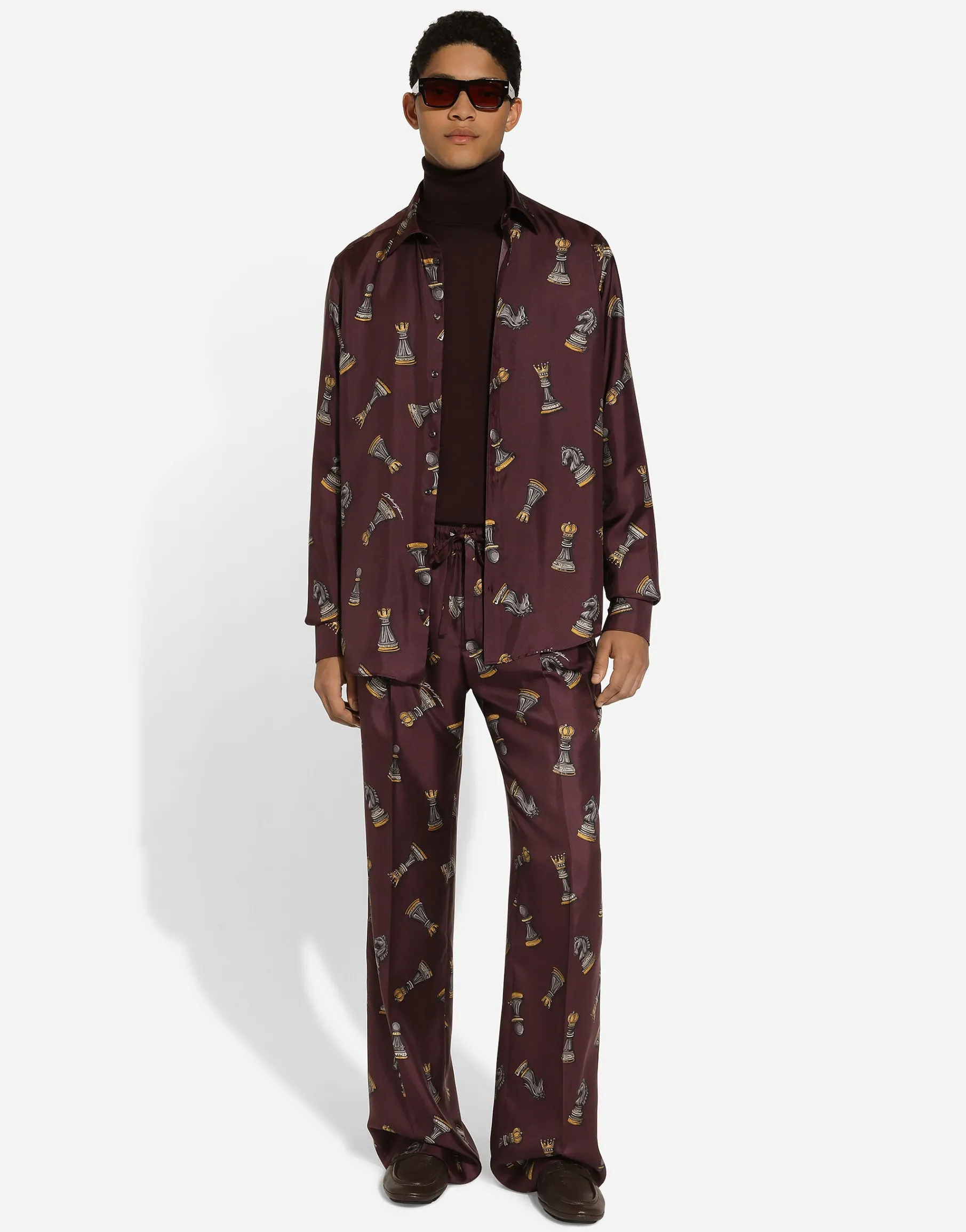 Printed silk Martini-fit shirt
