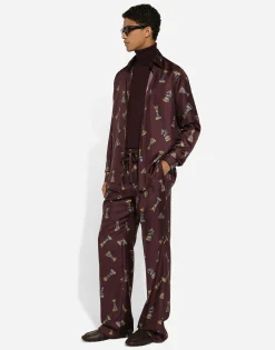 Printed silk Martini-fit shirt