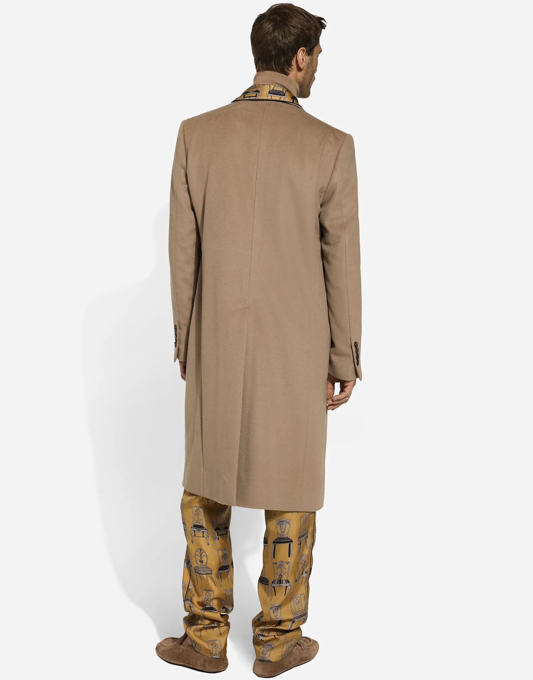 Printed silk twill jogging pants